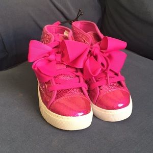 NWOT JoJo Siwa pink sequined high tops.